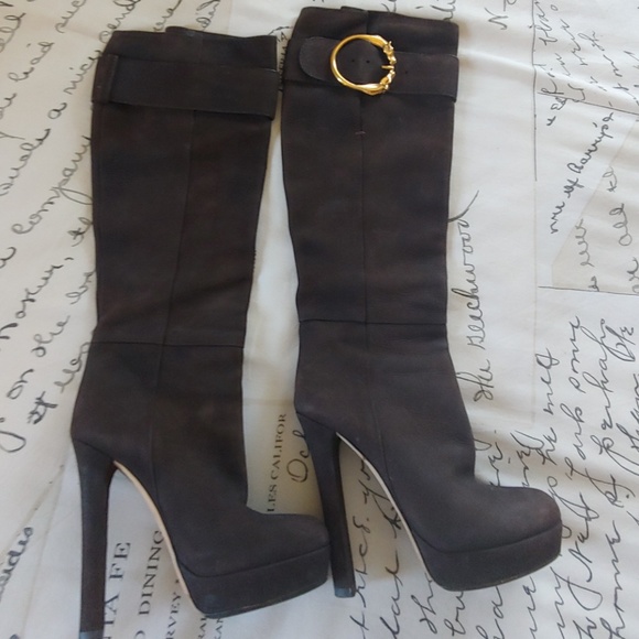 Gucci brown suede boots - Picture 1 of 2